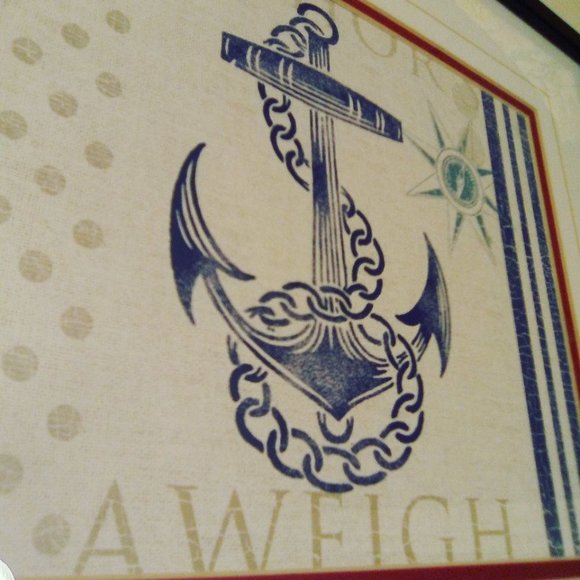 Coastal Navigation compass Maritime Anchors Aweigh prints (2) framed under glass - Picture 4 of 10